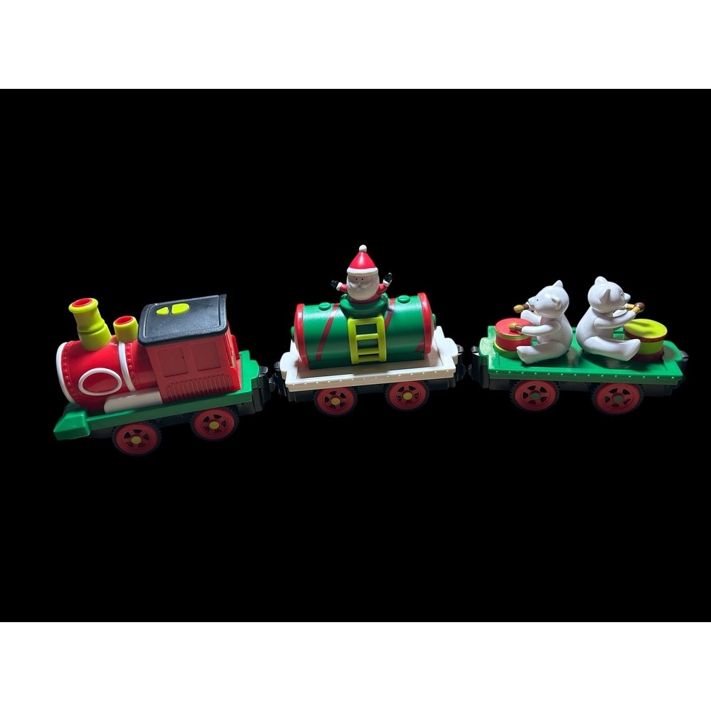 Battat All Aboard Christmas Santa Animated 2 Piece Train Bears Green